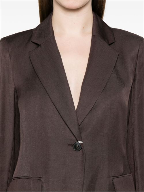 Giacca donna Emme Marella in viscosa e lino chocolat a due bottoni EMME Marella | CHARME1003